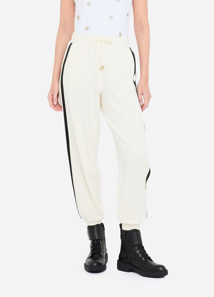 LIU JO - Pantaloni jogging in felpa con pizzo