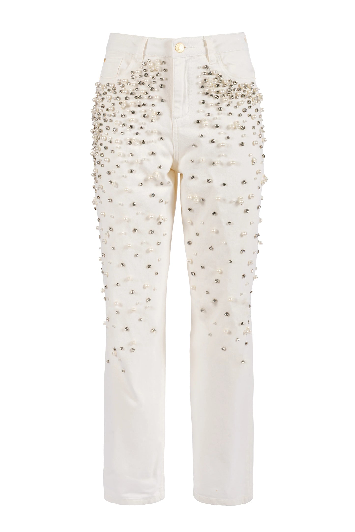 NENETTE- jeans bianco con applicazioni