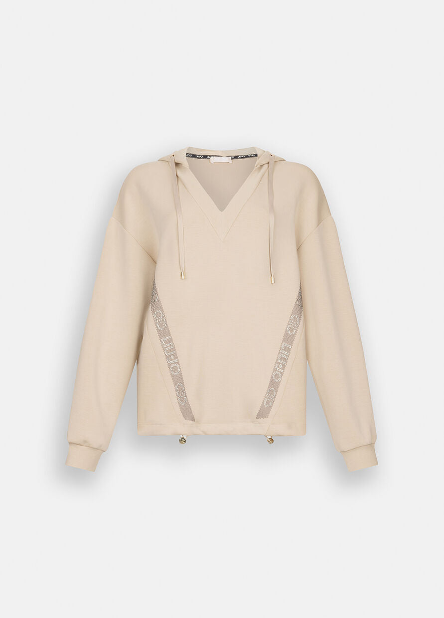 LIU JO - Felpa in scuba con cappuccio