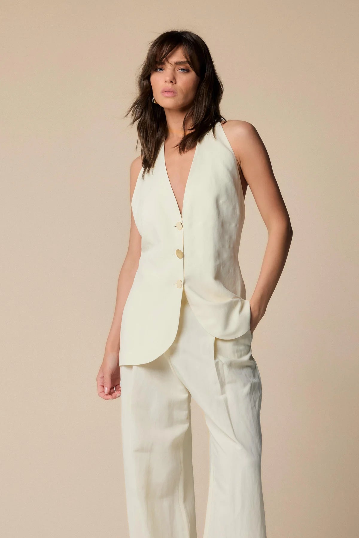 KOKKA- gilet con dettagli oro