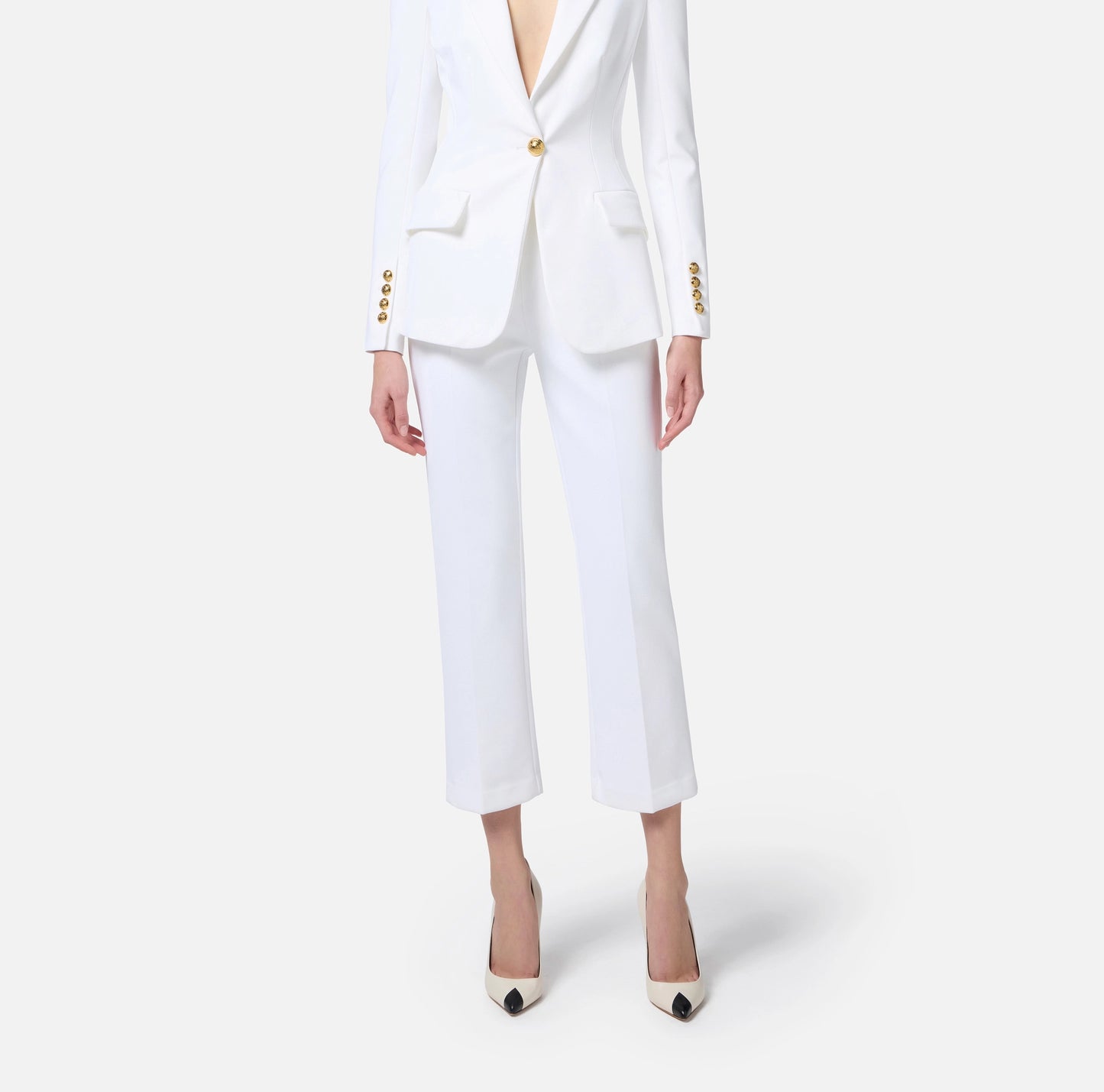 ELISABETTA FRANCHI - Tailleur monopetto in crêpe