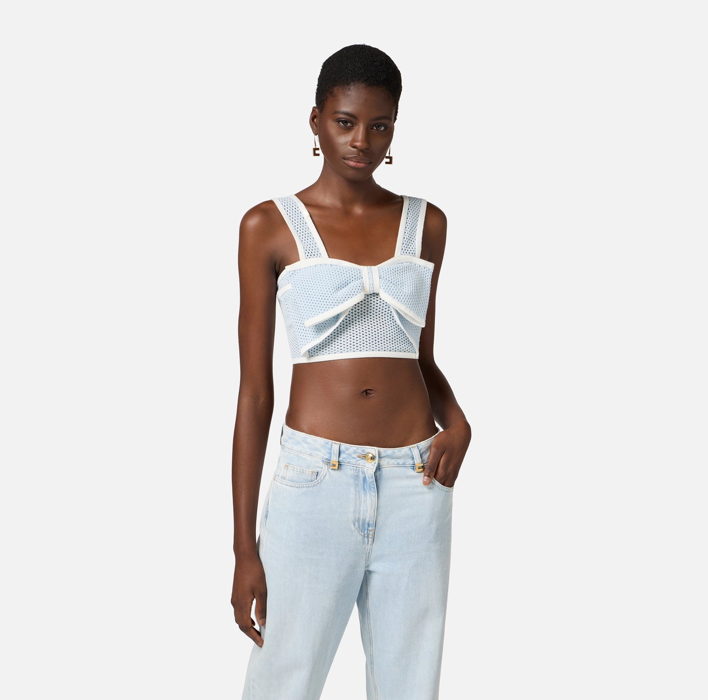 ELISABETTA FRANCHI - Top in punto rete con maxi fiocco