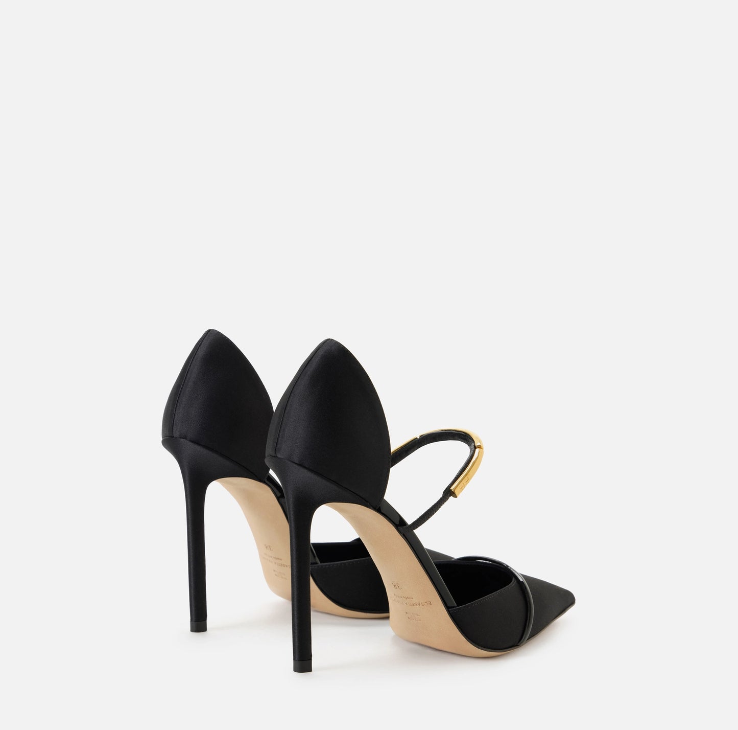 ELISABETTA FRANCHI - D'Orsay in raso con dettaglio gioiello