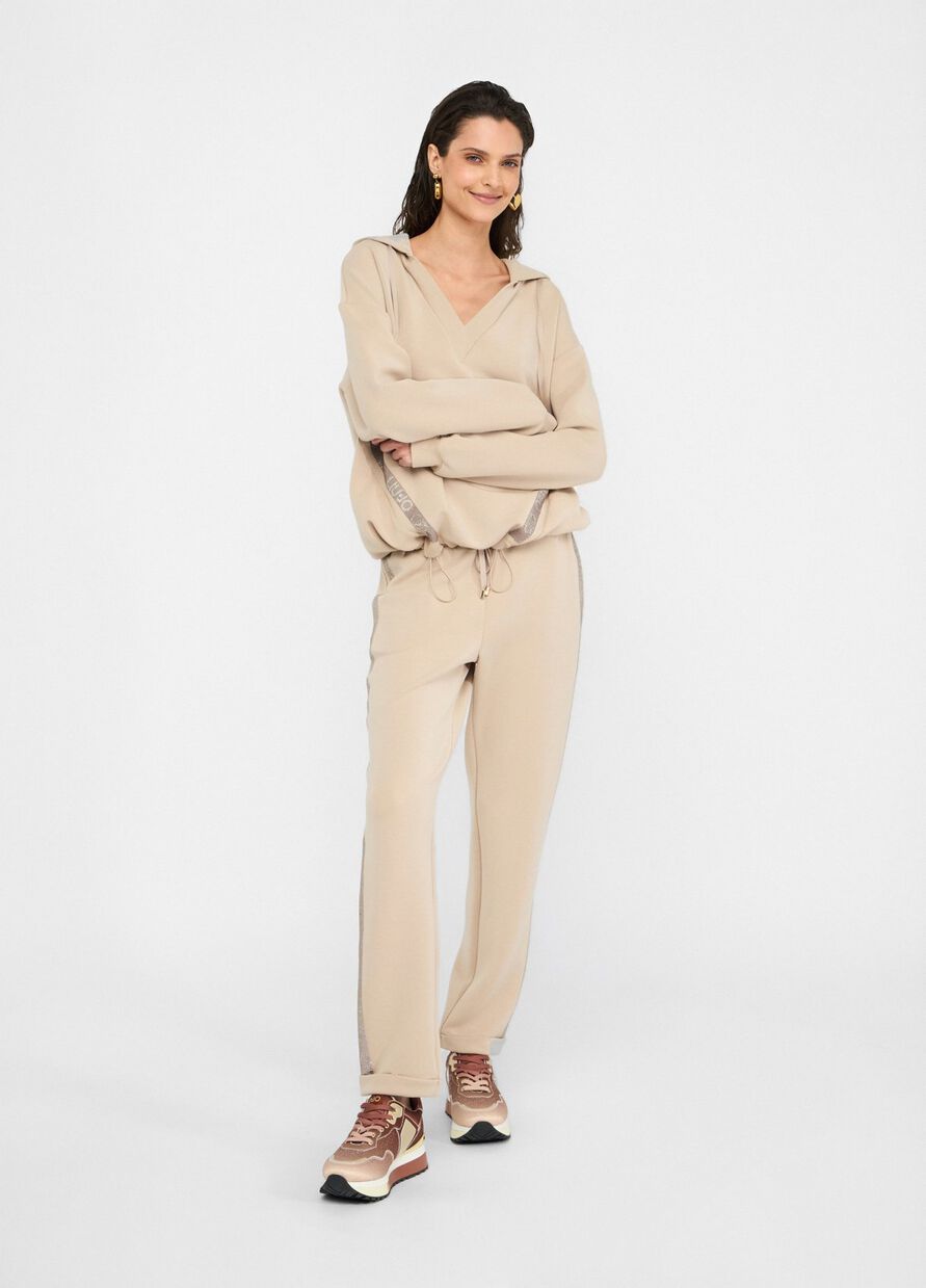 LIU JO - Felpa in scuba con cappuccio