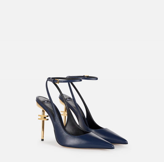 ELISABETTA FRANCHI - Slingback in nappa con cinturino