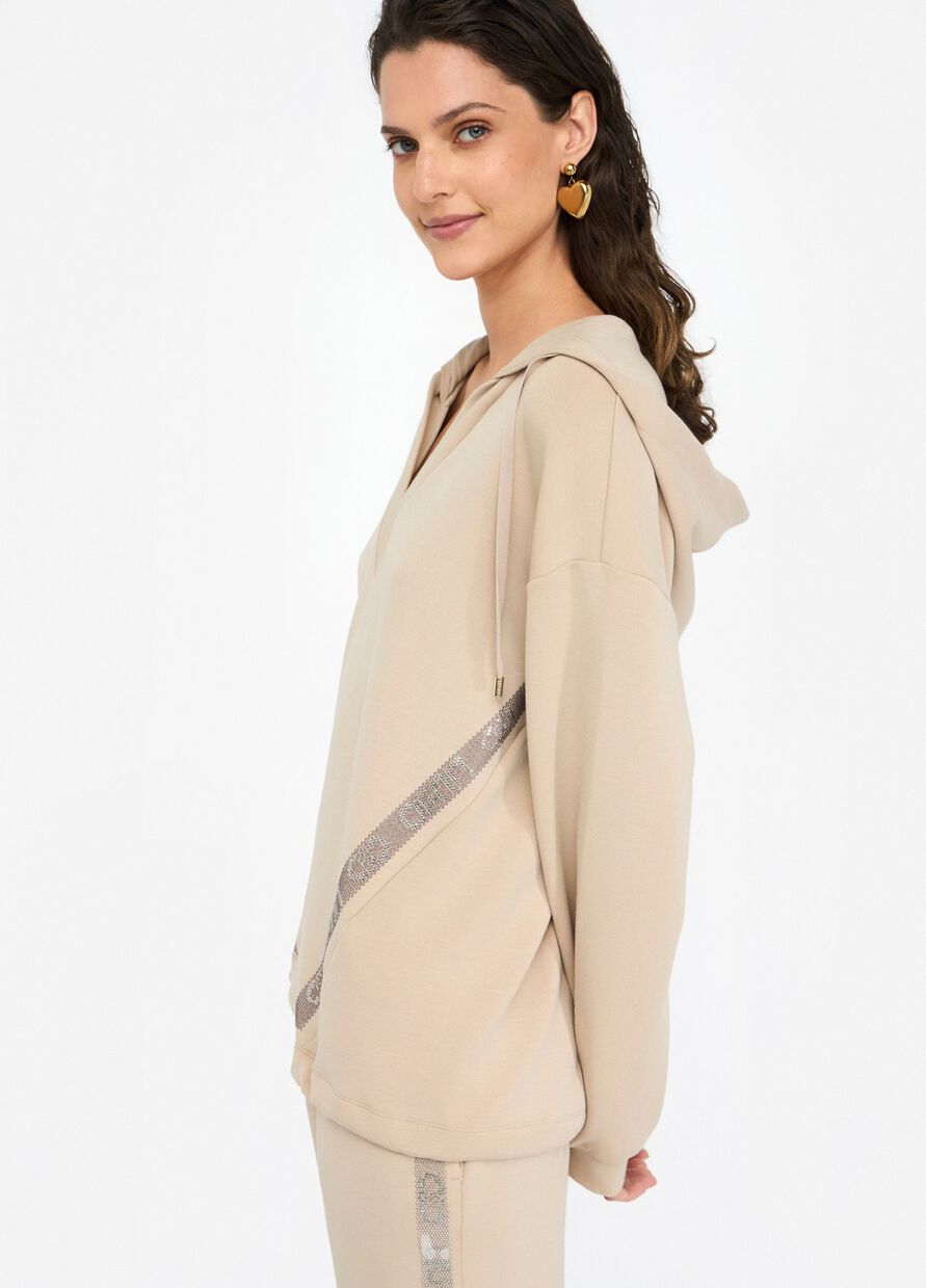 LIU JO - Felpa in scuba con cappuccio