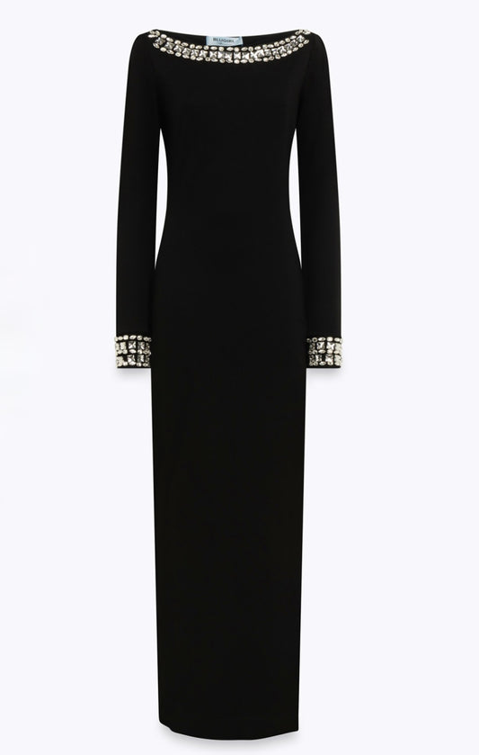 BLUGIRL- ABITO LUNGO IN JERSEY CON APPLICAZIONE