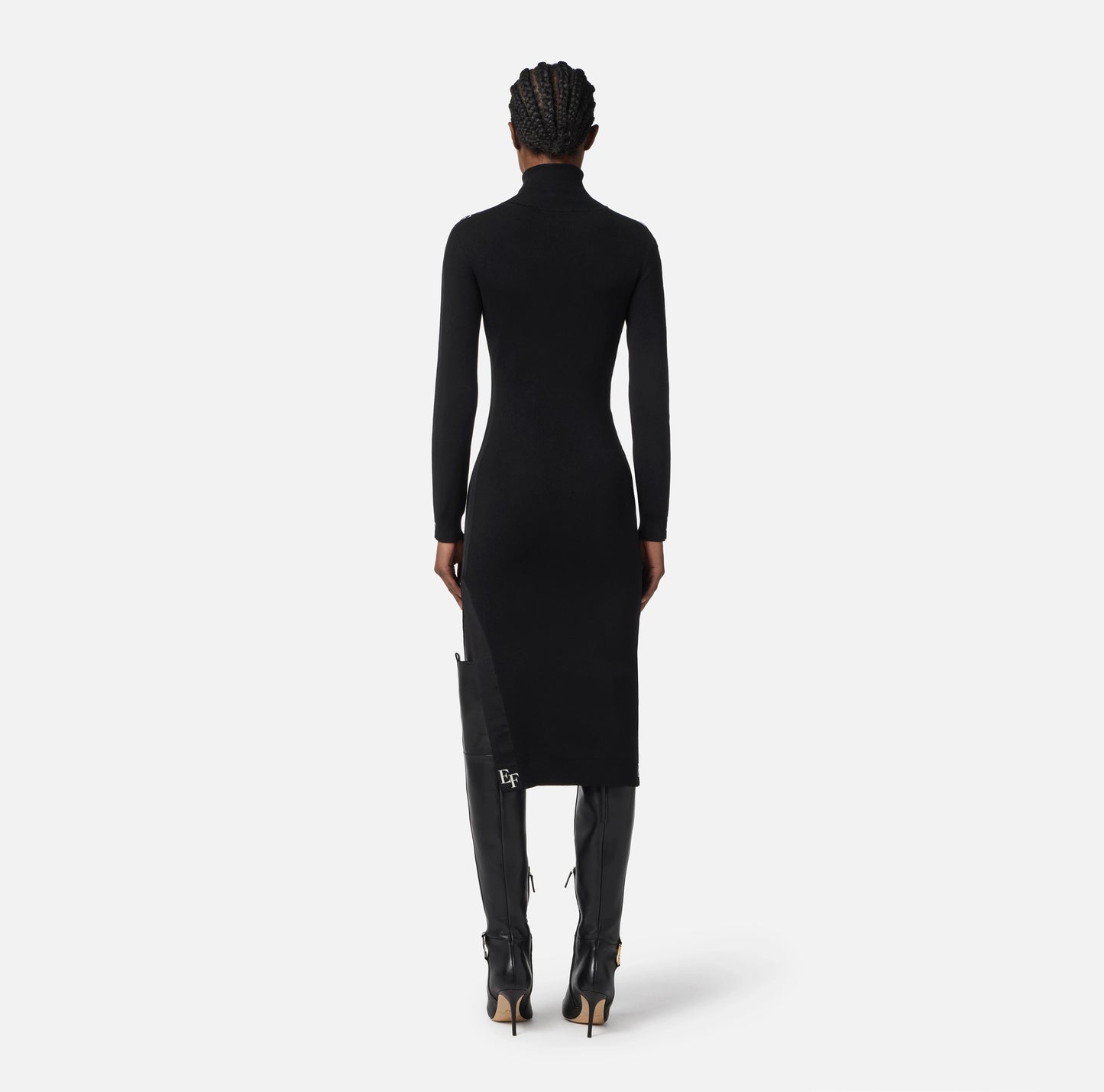 ELISABETTA FRANCHI - Abito in viscosa con bande lucide