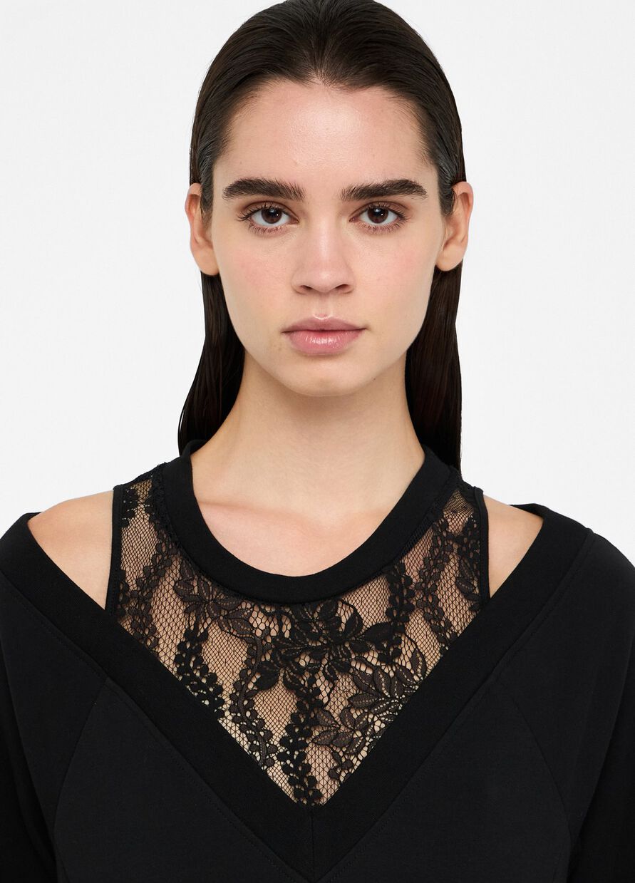 LIU JO - Abito in felpa con pizzo