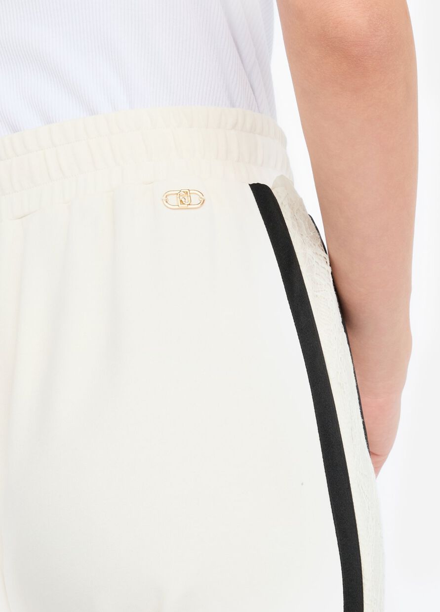 LIU JO - Pantaloni jogging in felpa con pizzo