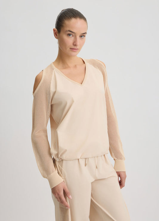 LIUJO- Felpa beige con cut-out