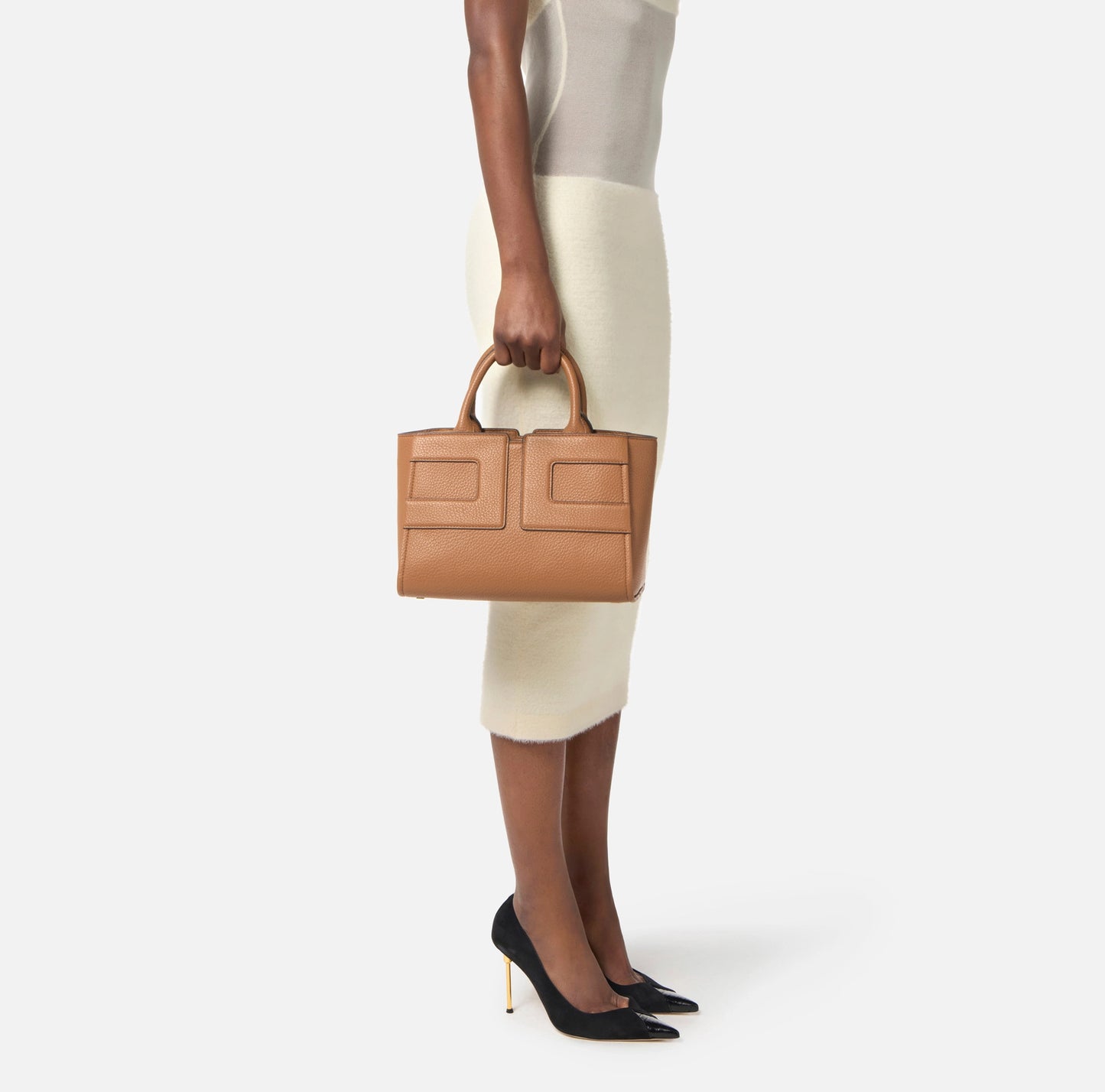 ELISABETTA FRANCHI- Borsa tote media con logo