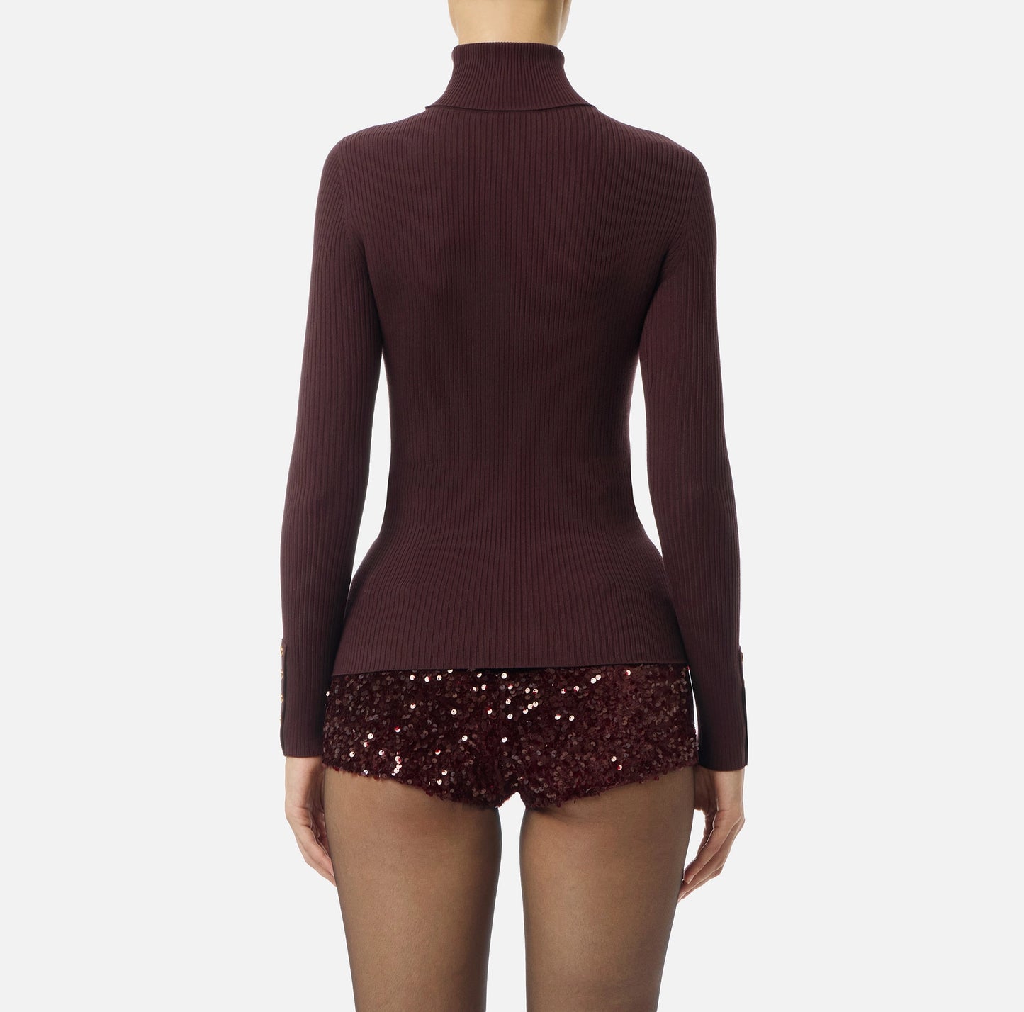 ELISABETTA FRANCHI - Maglia a costine con taschino