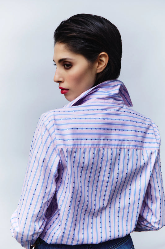 NENETTE - Camicia righe con brillantini