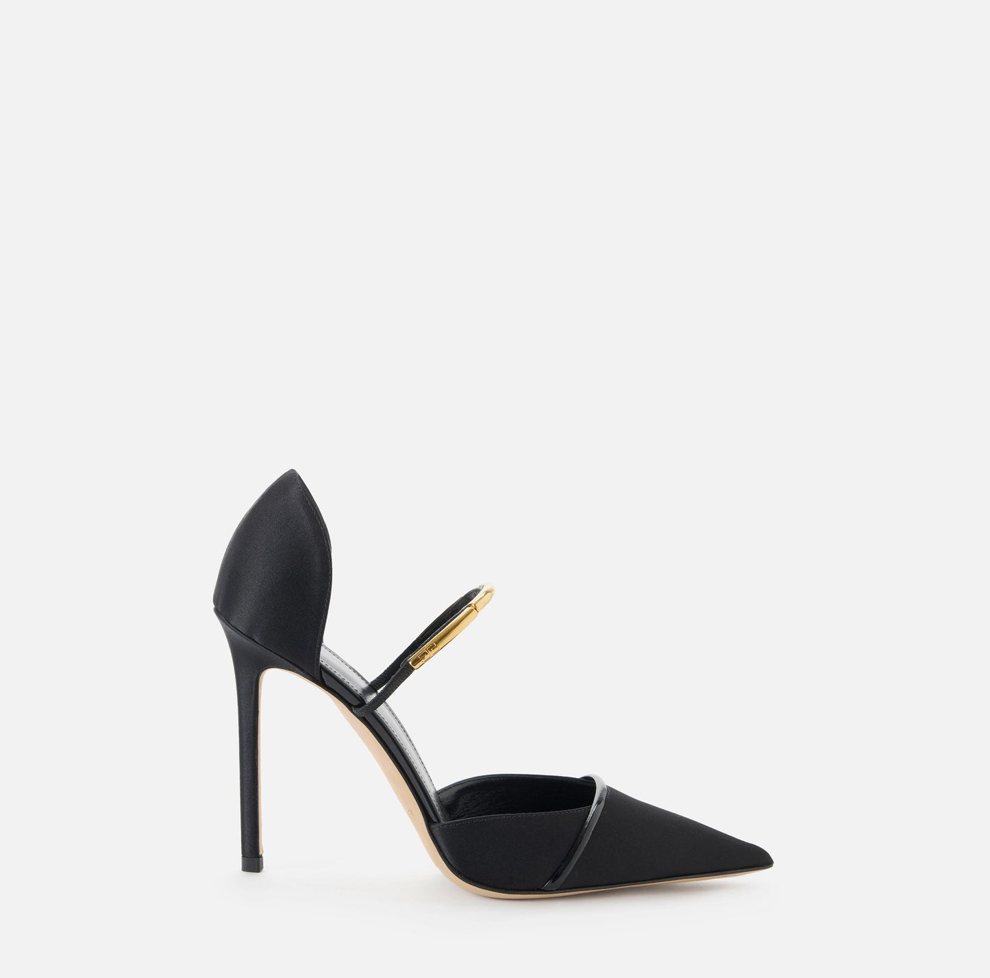 ELISABETTA FRANCHI - D'Orsay in raso con dettaglio gioiello