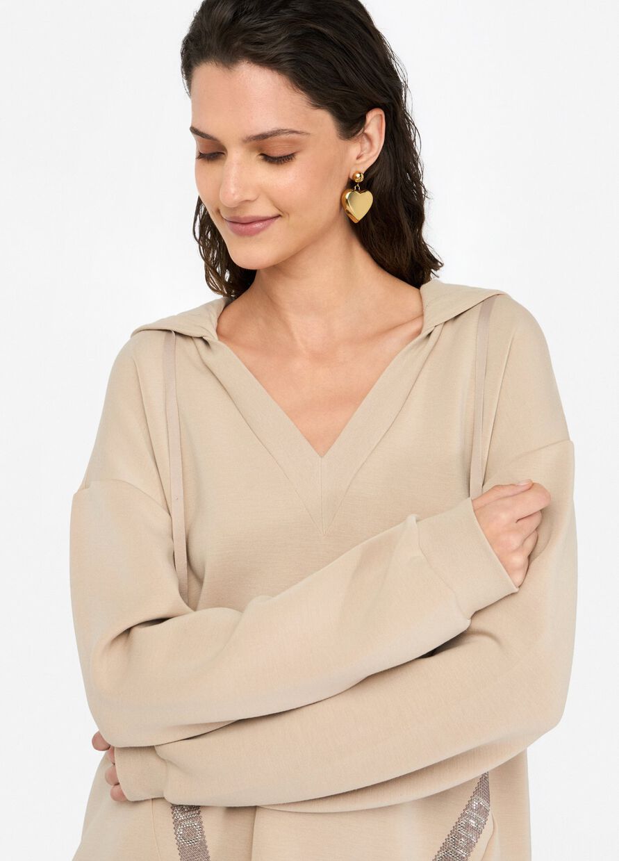 LIU JO - Felpa in scuba con cappuccio