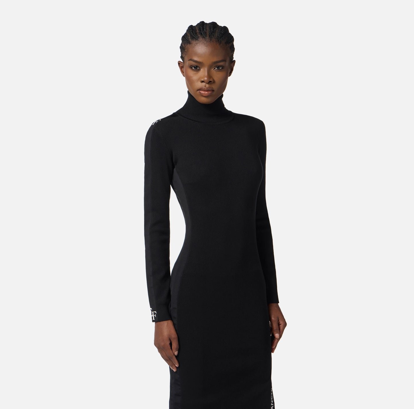 ELISABETTA FRANCHI - Abito in viscosa con bande lucide