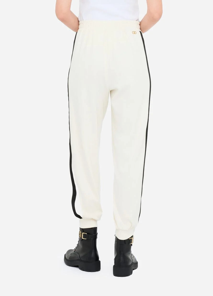 LIU JO - Pantaloni jogging in felpa con pizzo