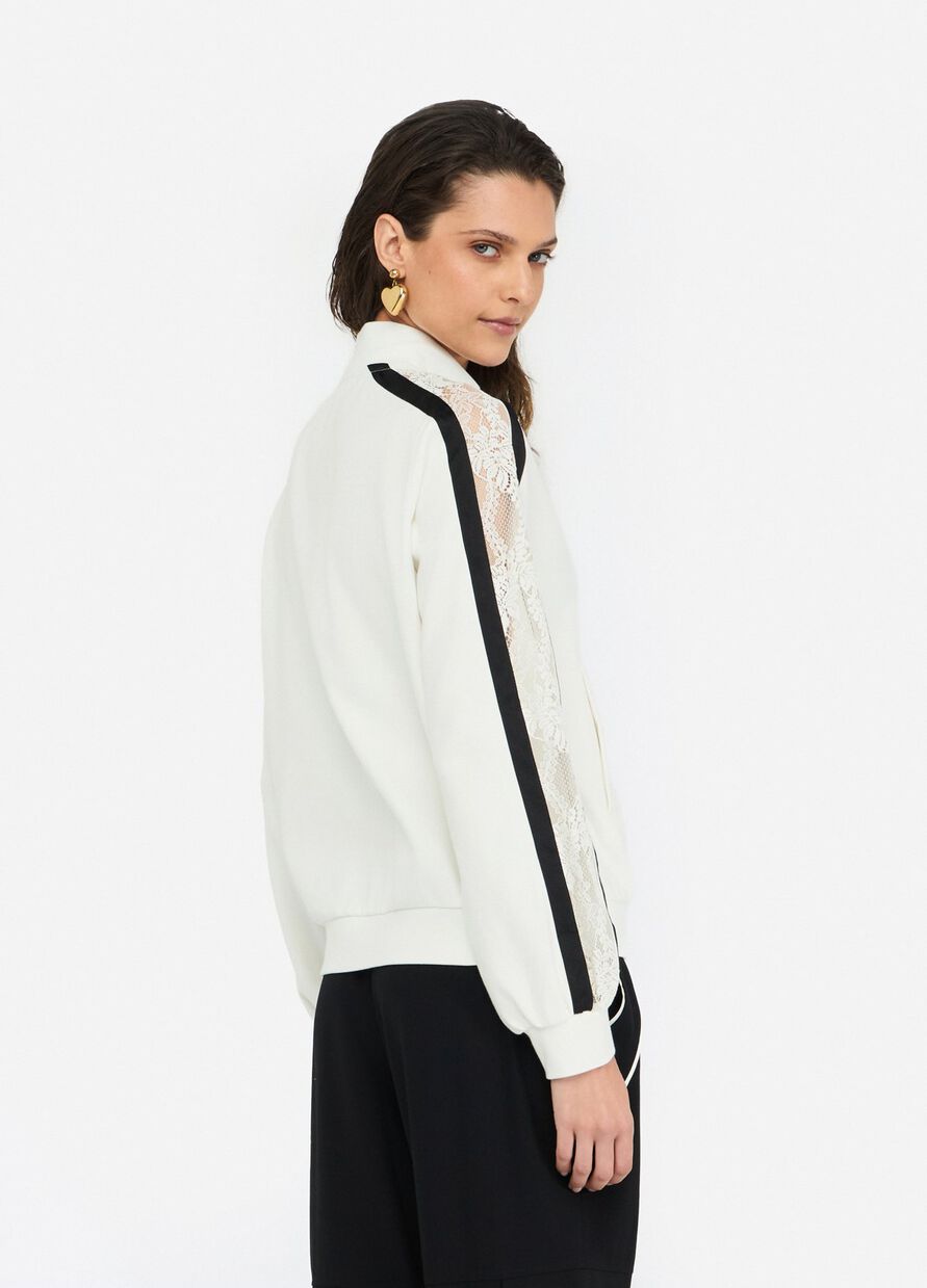 LIU JO - Felpa in cotone con pizzo