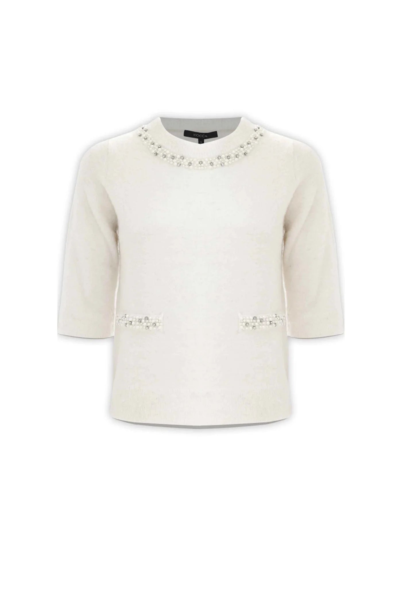 KOKKA - MAGLIA CON DETTAGLI IN PERLE - MAGLIA M/L ANOUSKA