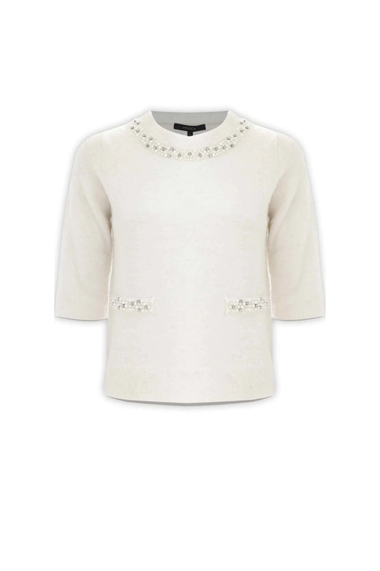 KOKKA - MAGLIA CON DETTAGLI IN PERLE - MAGLIA M/L ANOUSKA