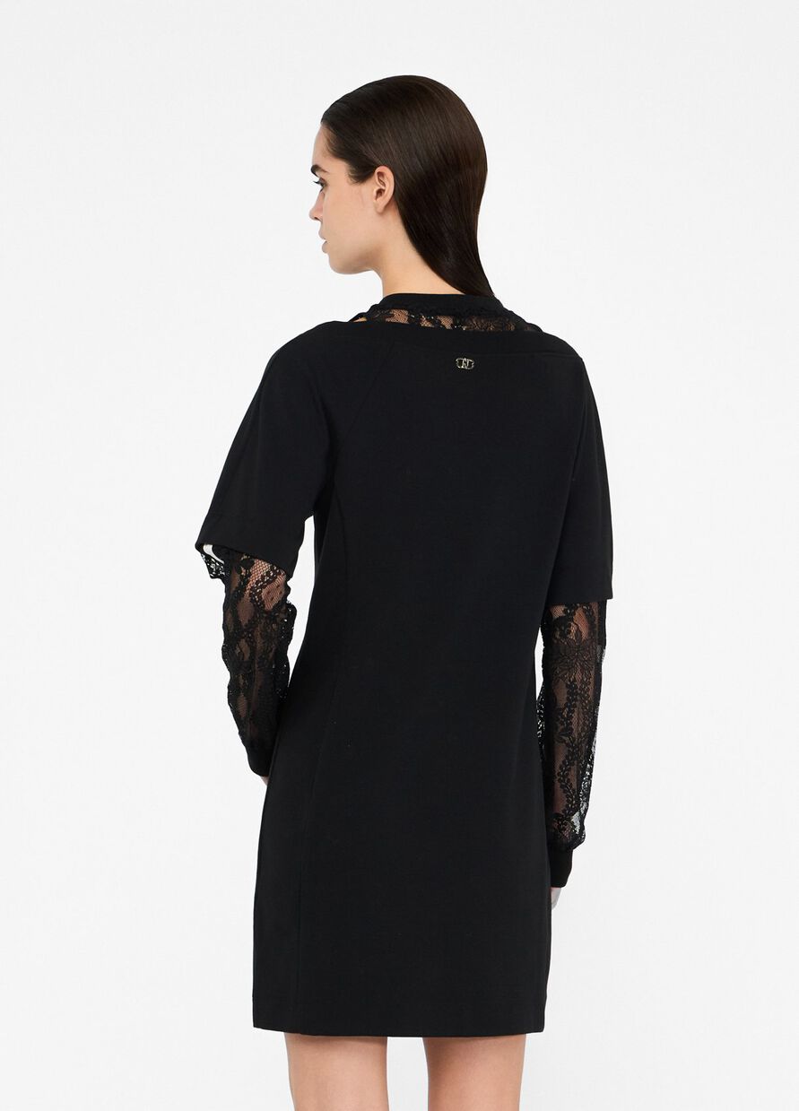 LIU JO - Abito in felpa con pizzo