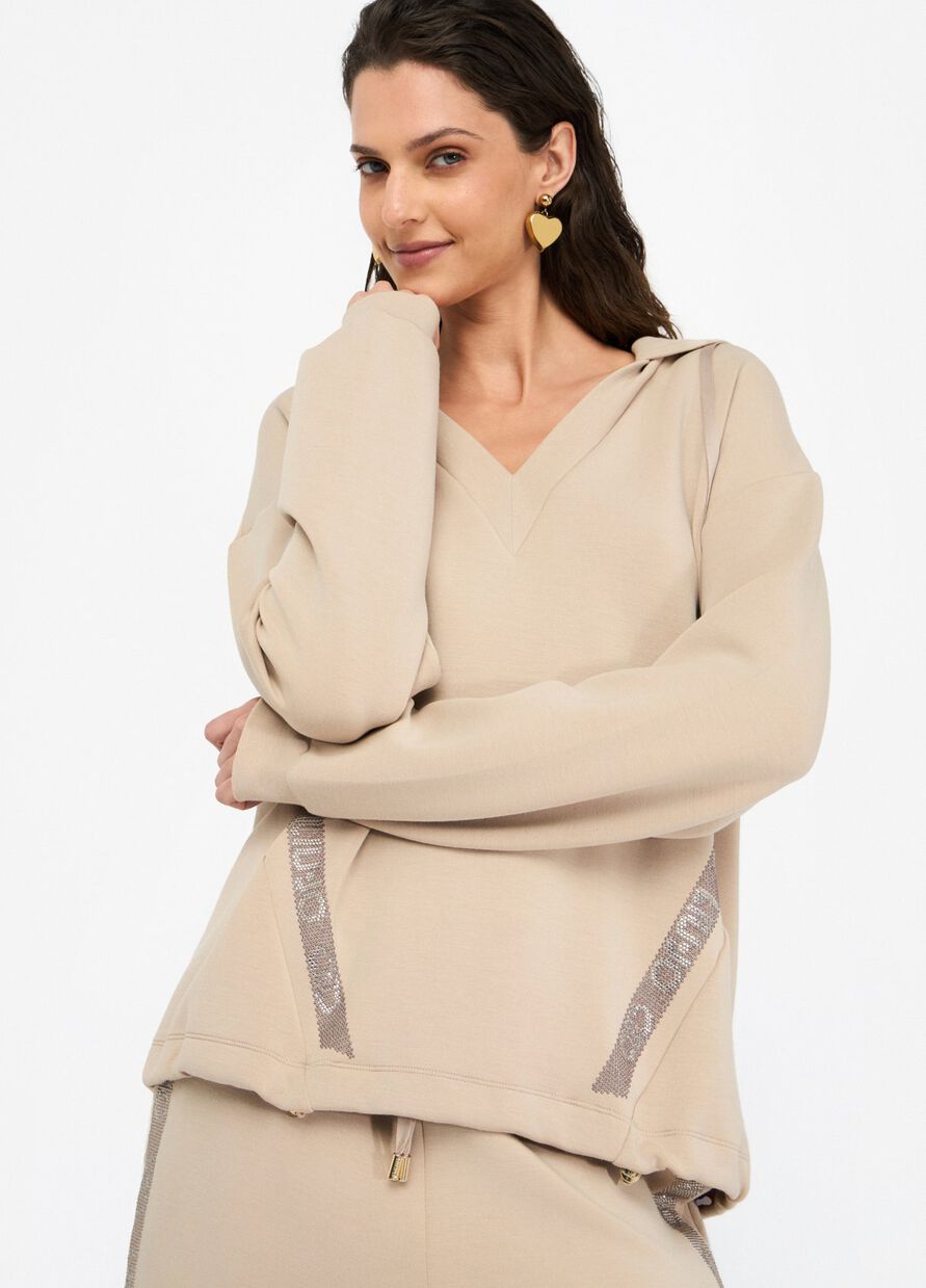 LIU JO - Felpa in scuba con cappuccio