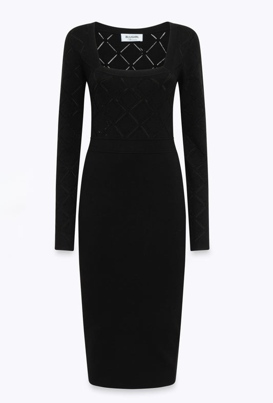 BLUGIRL - ABITO IN MAGLIA A TUBINO CON STRASS