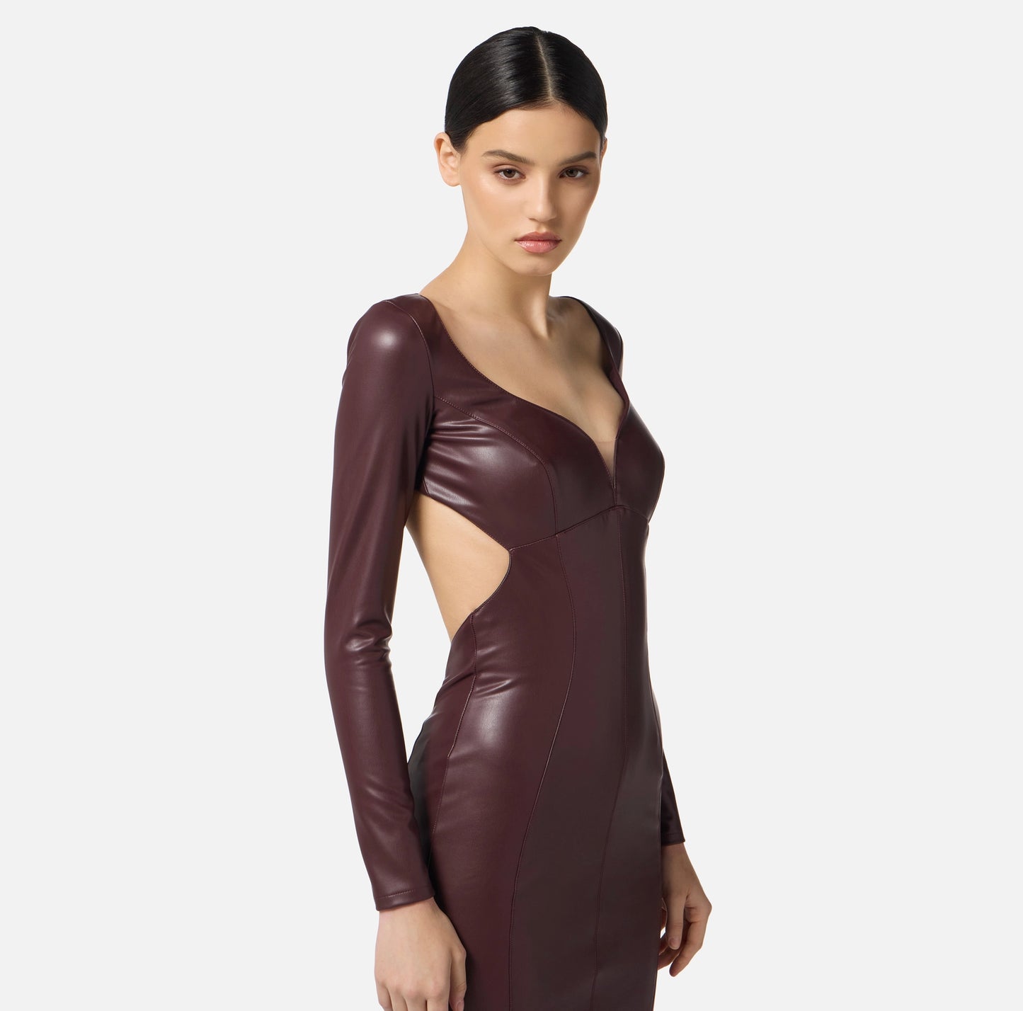 ELISABETTA FRANCHI - Abito con cut-out e ganci gioiello