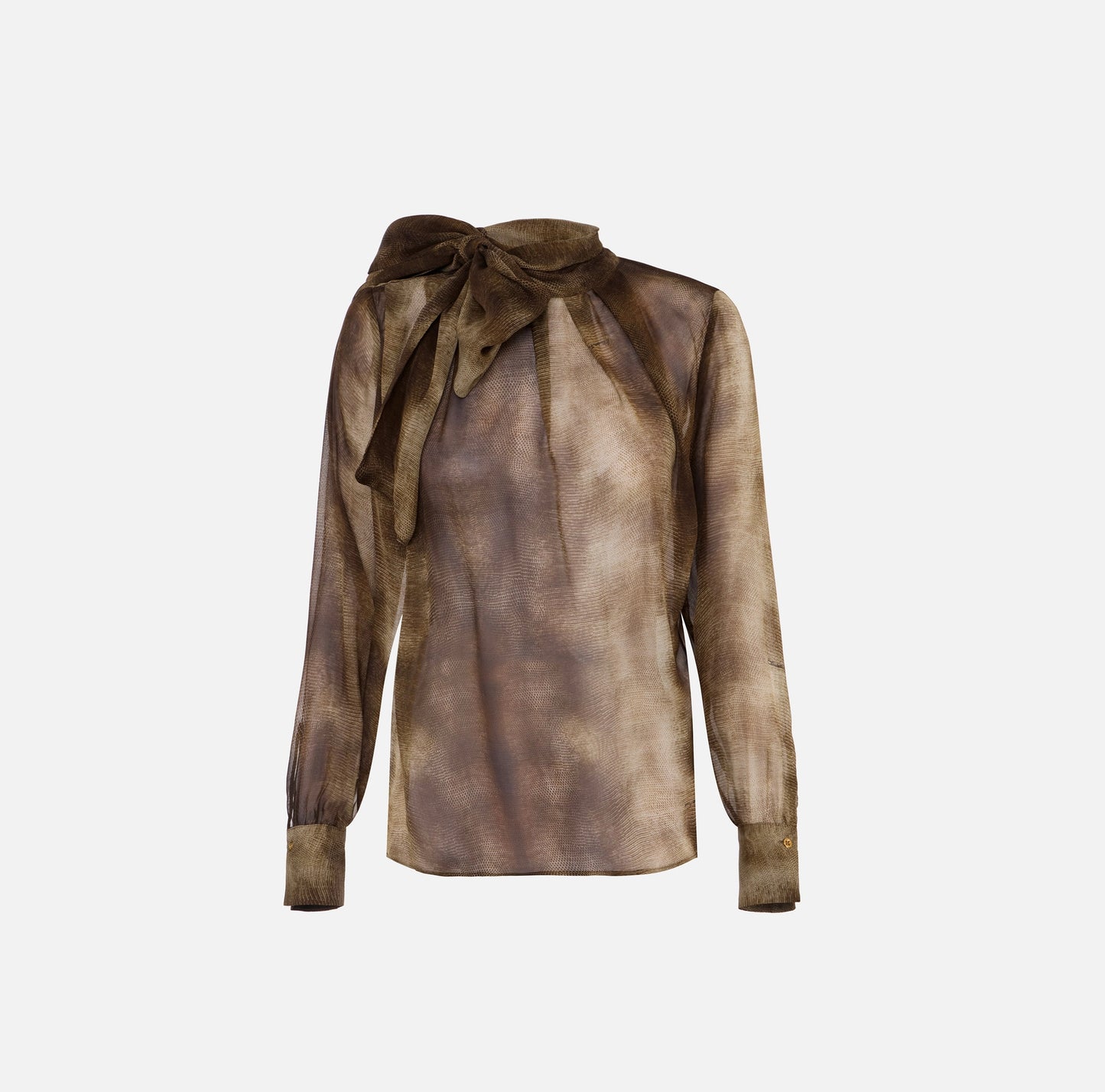 ELISABETTA FRANCHI - Blusa in voile con stampa pitone