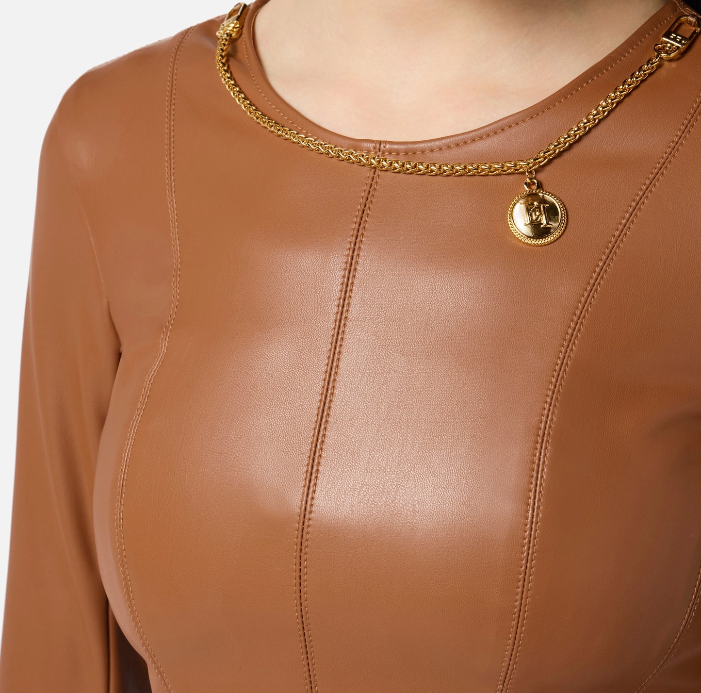 ELISABETTA FRANCHI - Top con collana e charm