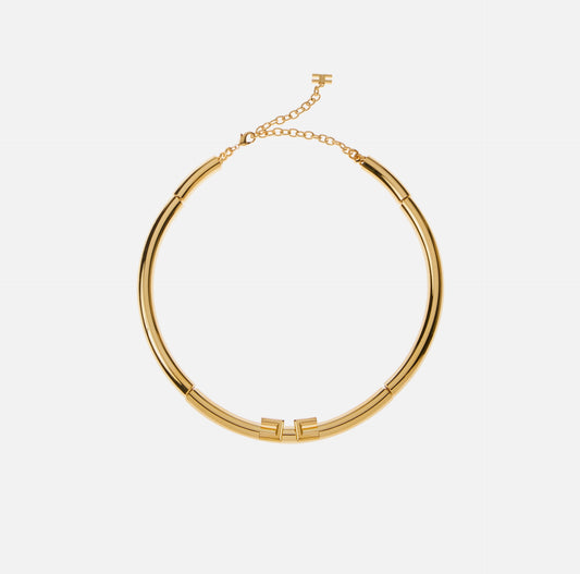 ELISABETTA FRANCHI - Collana tubolare con logo