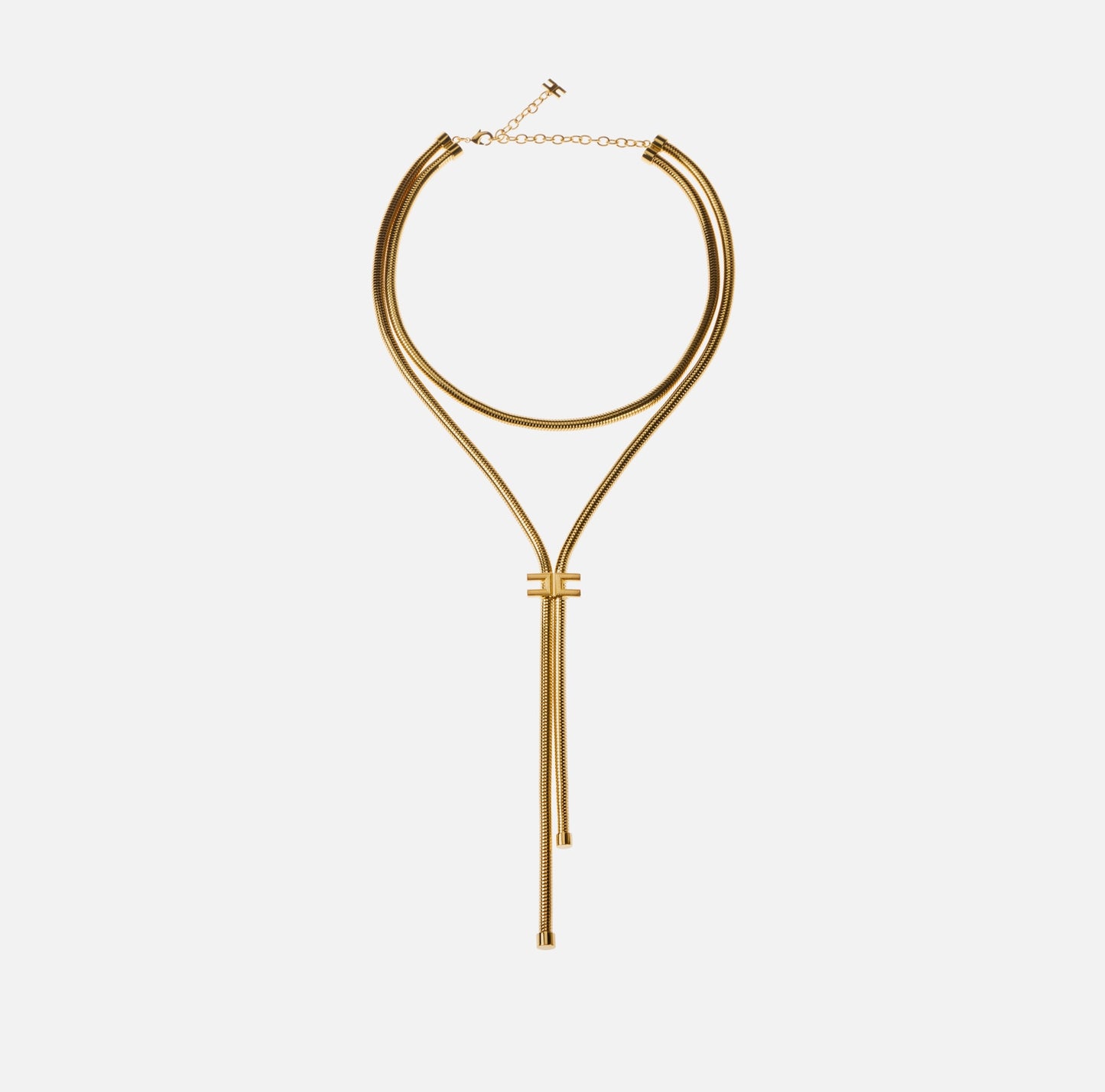 ELISABETTA FRANCHI - Collana con trama snake e logo