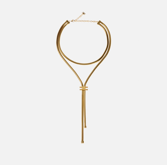 ELISABETTA FRANCHI - Collana con trama snake e logo