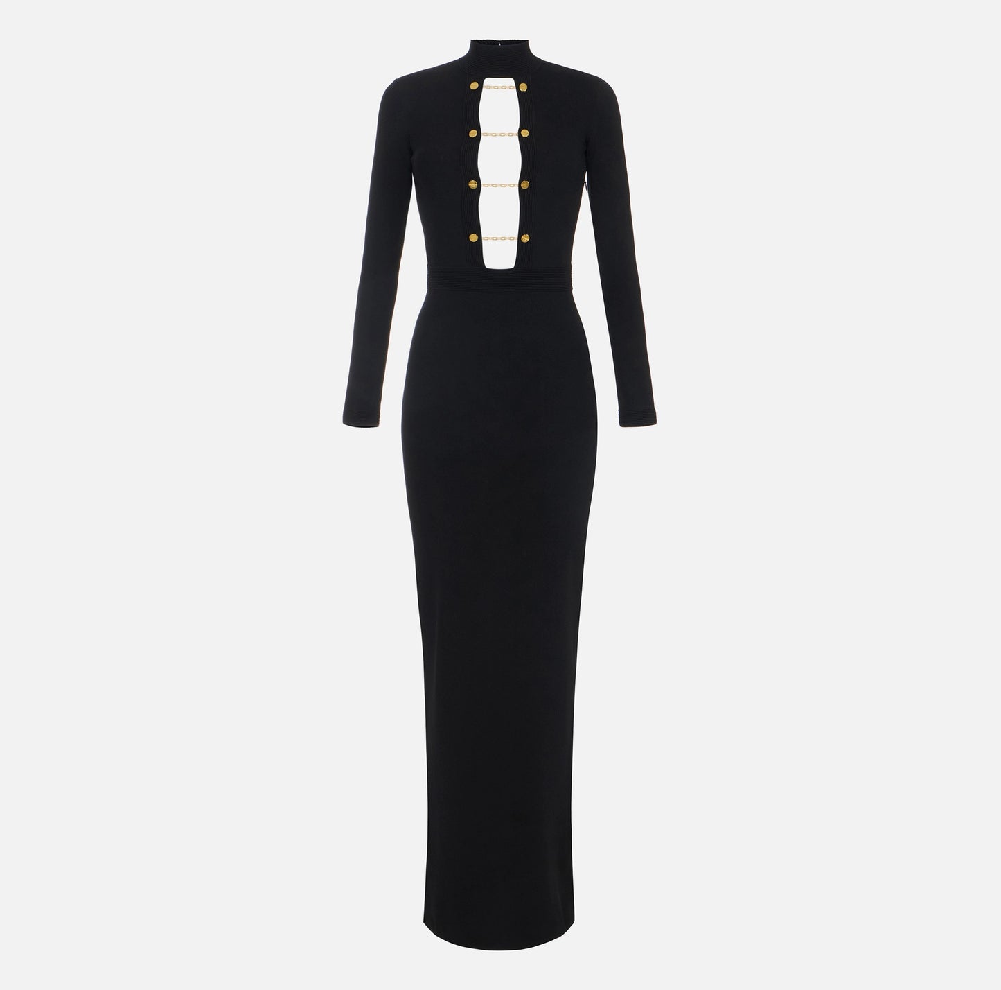 ELISABETTA FRANCHI - Abito in maglia di viscosa con gemelli gioiello