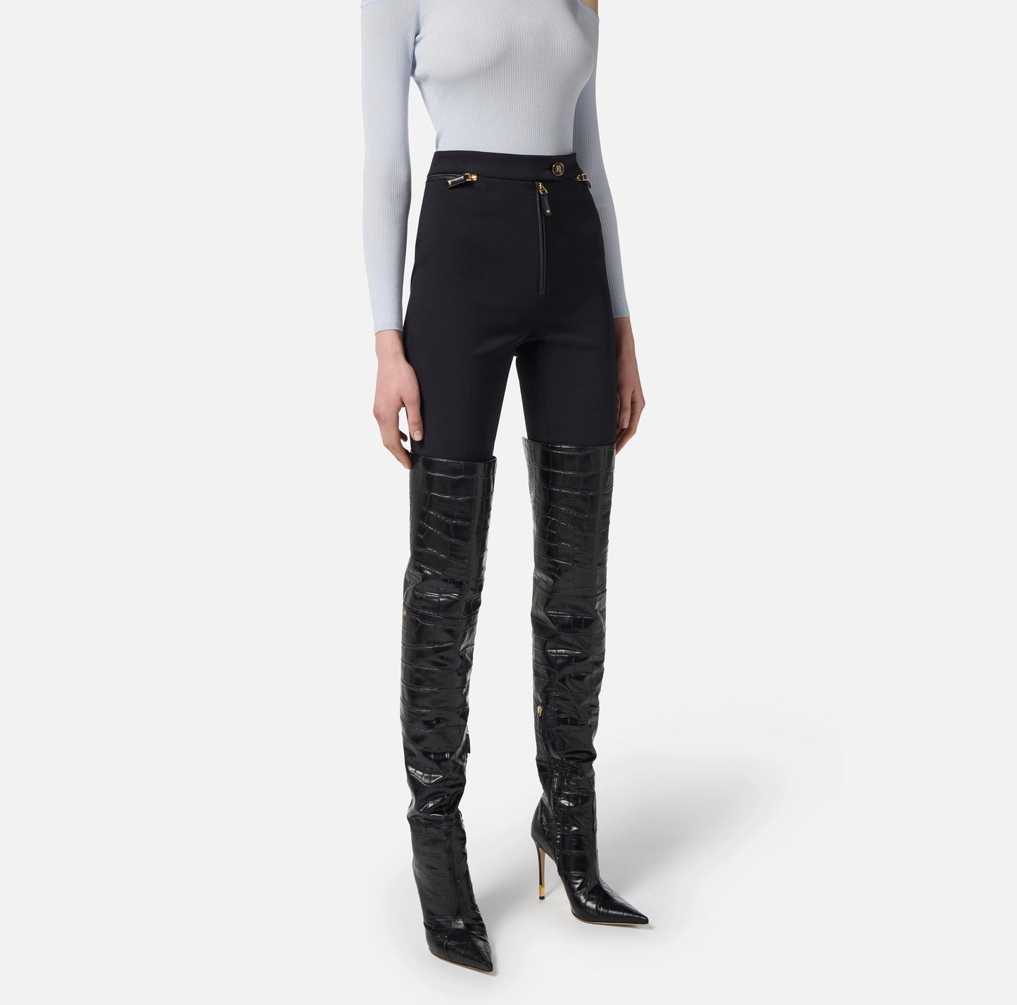 ELISABETTA FRANCHI - Pantaloni in doppio crêpe