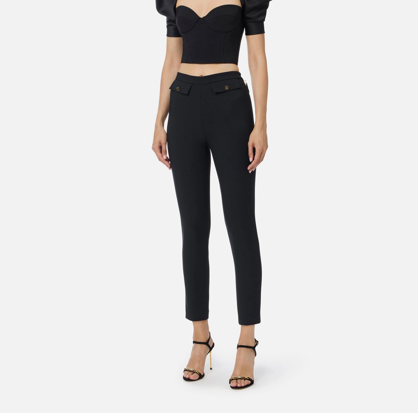 ELISABETTA FRANCHI - Pantaloni in doppio crêpe