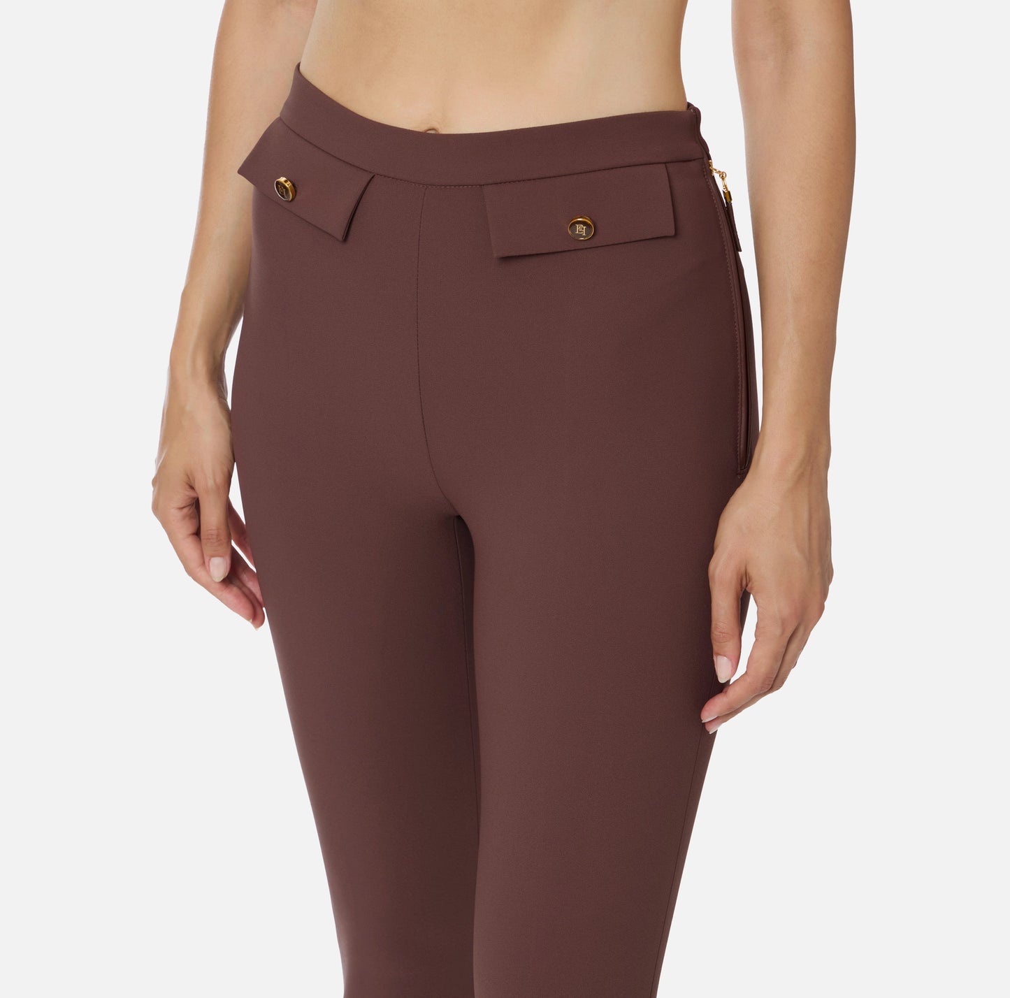 ELISABETTA FRANCHI - Pantaloni in doppio crêpe