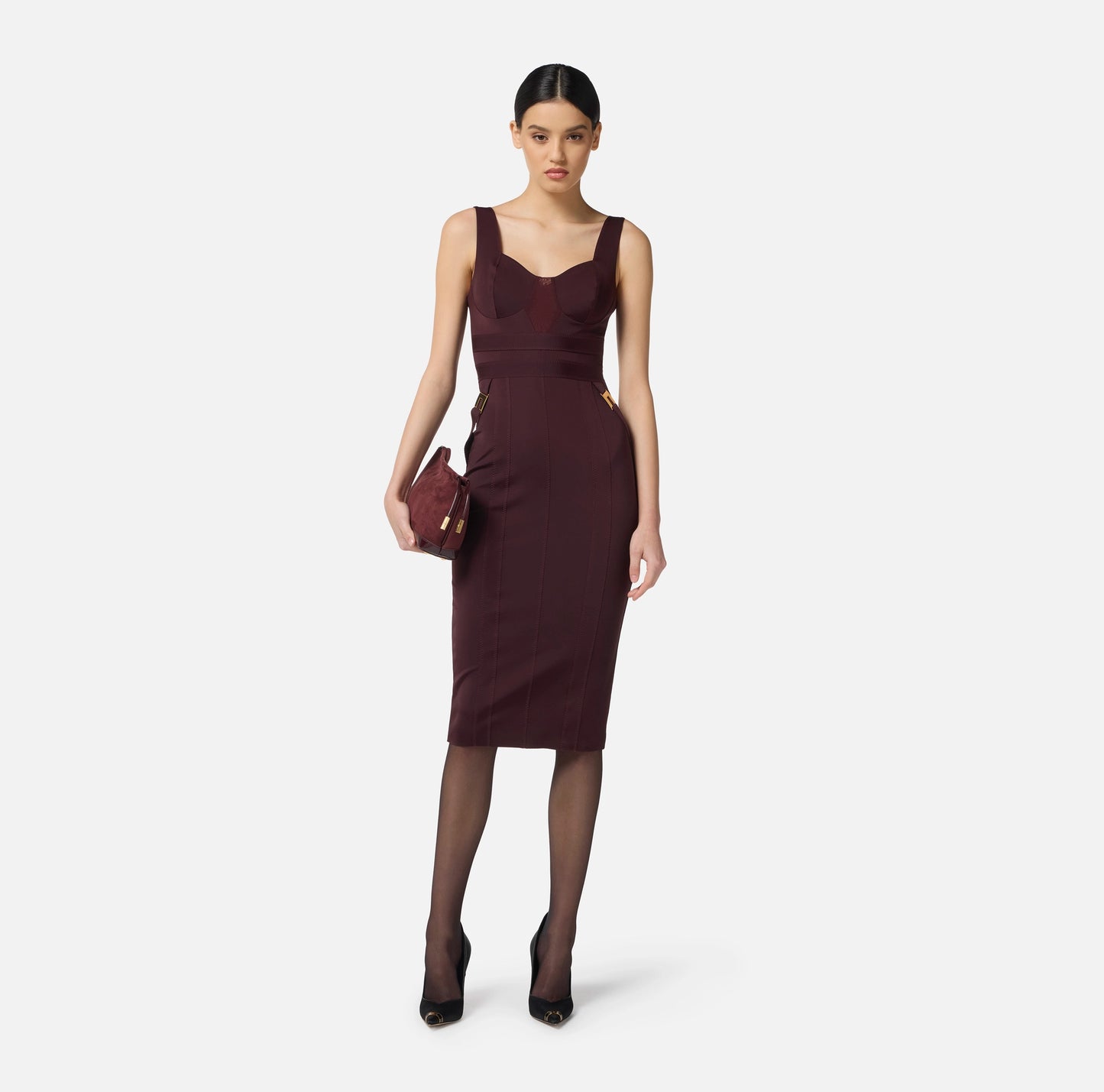 ELISABETTA FRANCHI - Abito bustier in tessuto bielastico