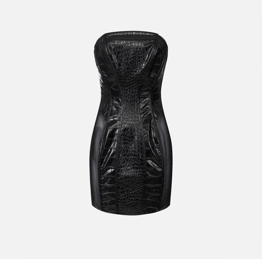 ELISABETTA FRANCHI - Abito con texture stampa cocco