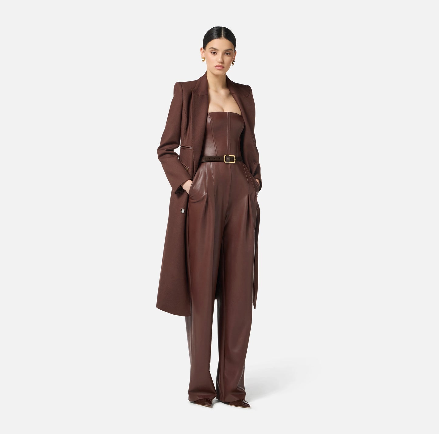 ELISABETTA FRANCHI - Cappotto in doppio crêpe