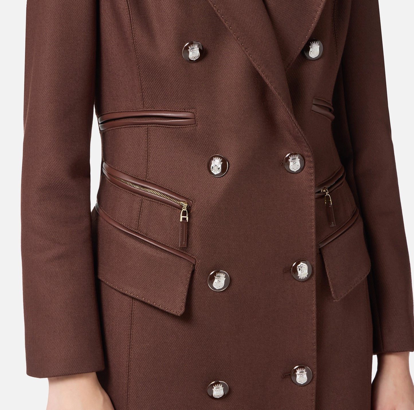 ELISABETTA FRANCHI - Cappotto in doppio crêpe