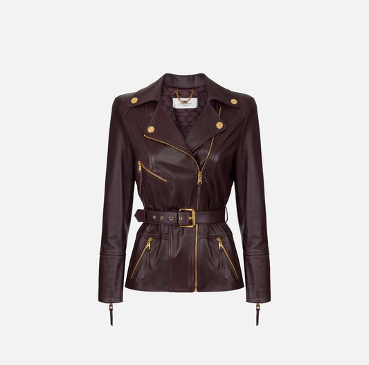 ELISABETTA FRANCHI - Giacca biker in pelle