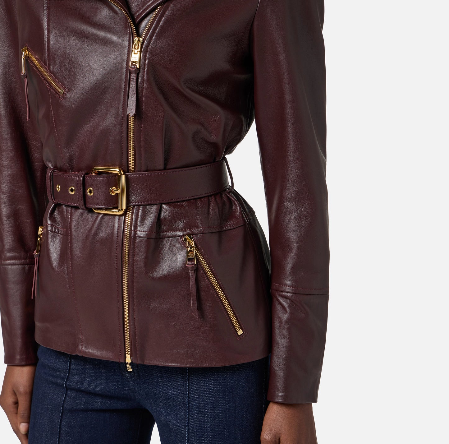 ELISABETTA FRANCHI - Giacca biker in pelle