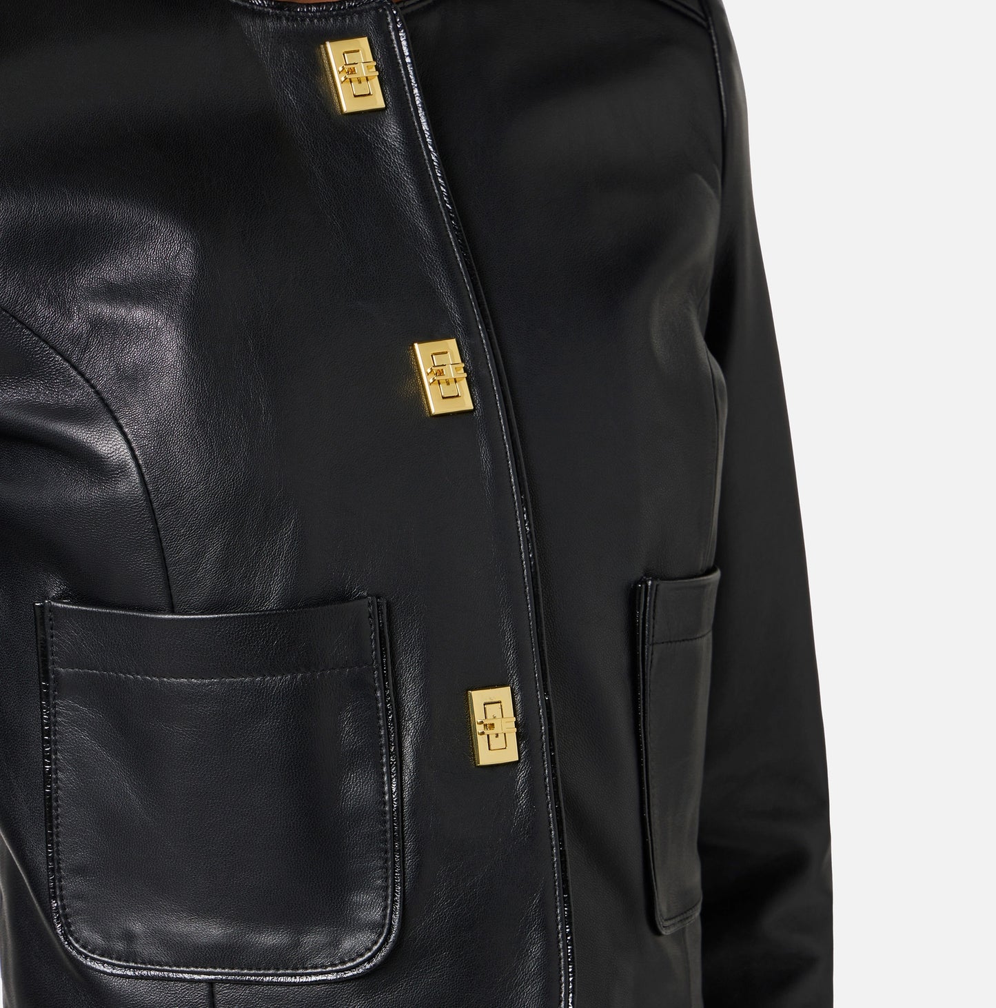 ELISABETTA FRANCHI - Giacca in pelle con dettagli in vinile