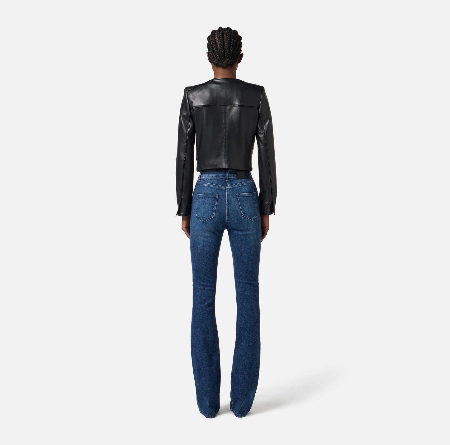 ELISABETTA FRANCHI - Giacca in pelle con dettagli in vinile