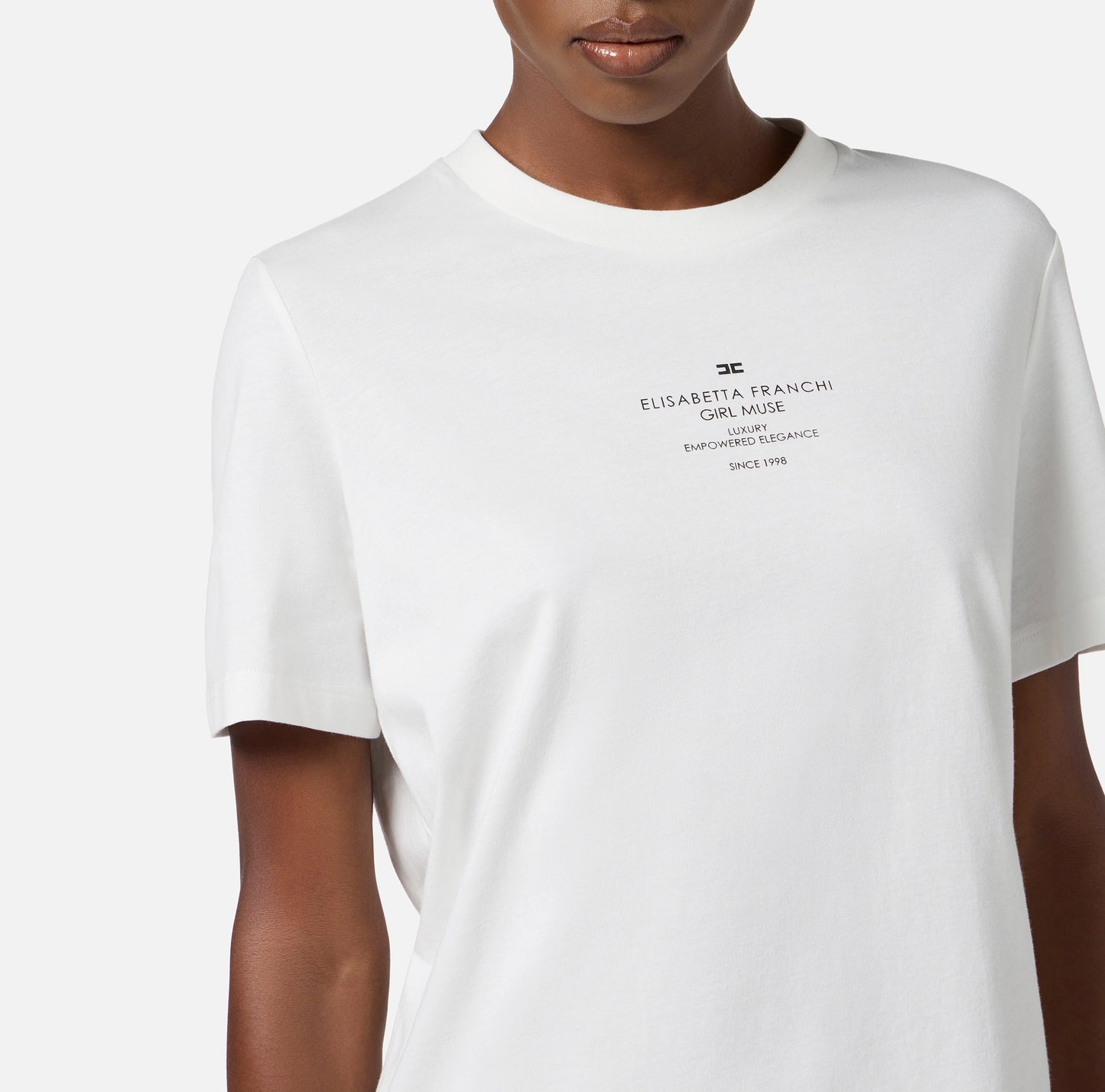 ELISABETTA FRANCHI - T-shirt in jersey di cotone con stampa