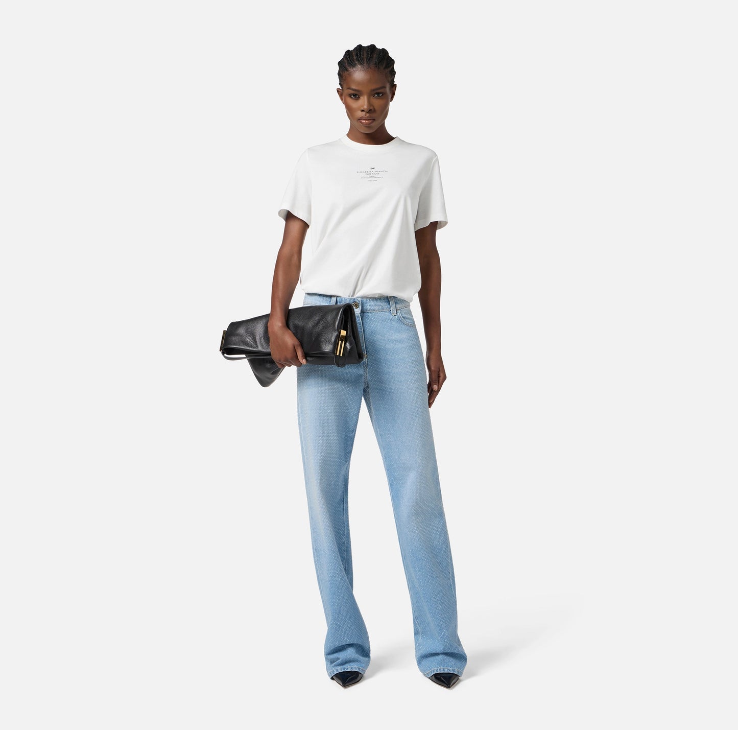 ELISABETTA FRANCHI - T-shirt in jersey di cotone con stampa